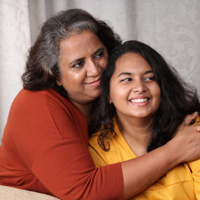 a women with her daughter